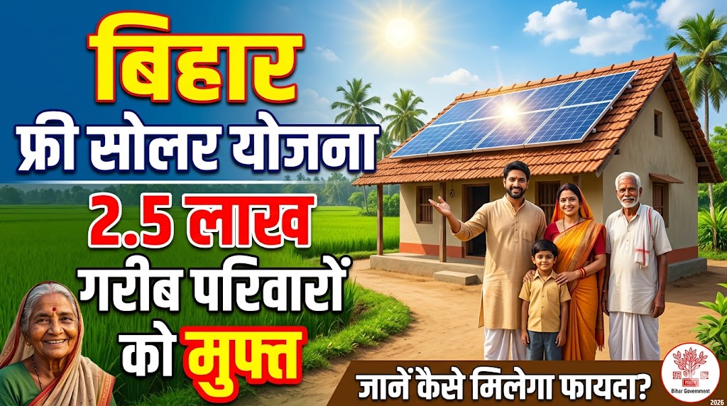 Bihar Solar Panel Scheme 2026: सरकार दे रही है 2.5 लाख परिवारों को फ्री सोलर सिस्टम, जानिए पूरी डिटेल स्टेप-बाय-स्टेप