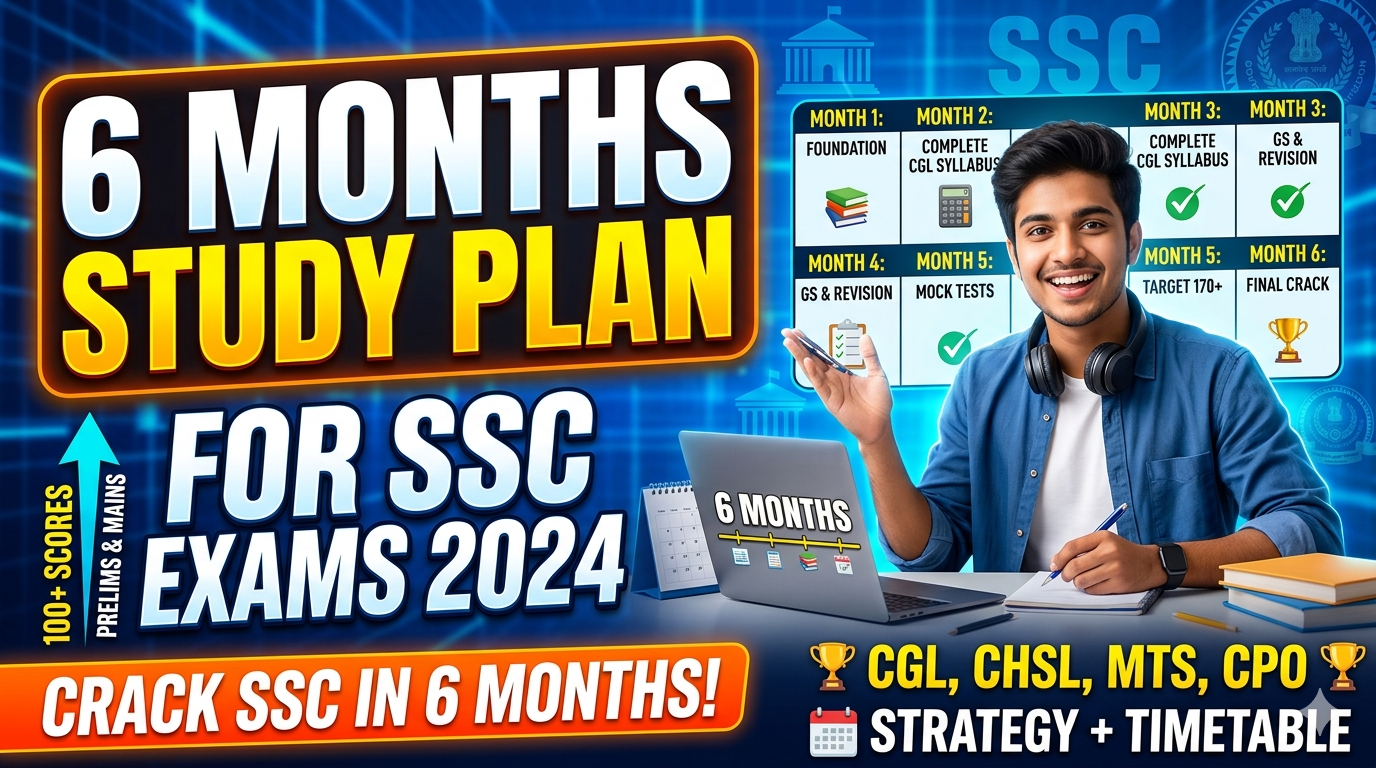 SSC Study Plan 2026: 6 Months Full Strategy with Smart Tips, Practice & Revision Plan